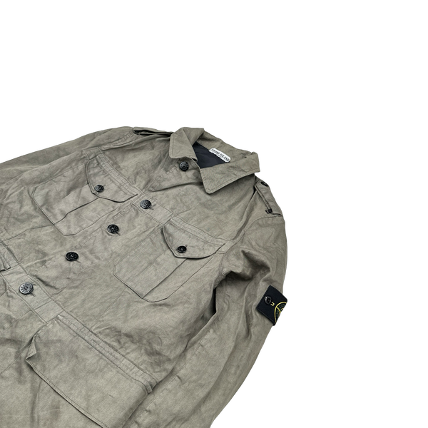 Stone Island 2006 Tan Lino Flax Field Jacket - Medium
