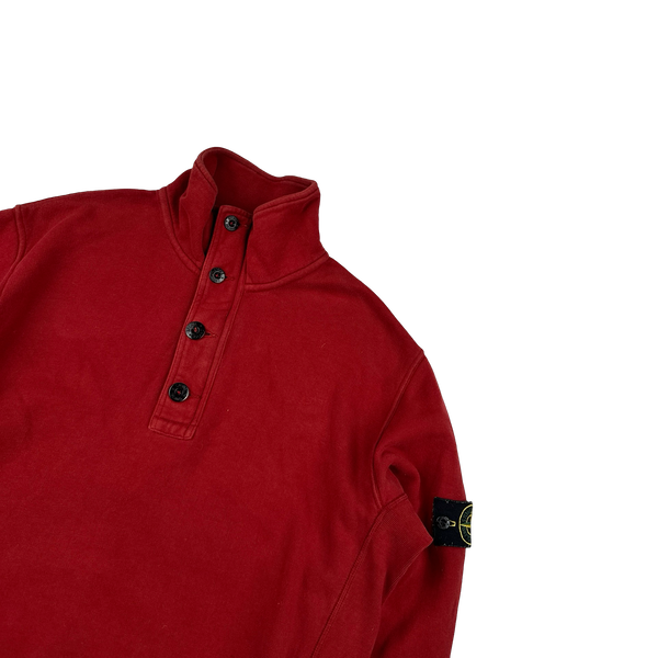 Stone Island Red Cotton High Neck Pullover - XL