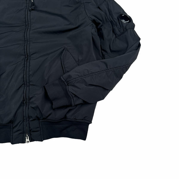 CP Company Black Nycra Stretch Lightweight Bomber Jacket - Large