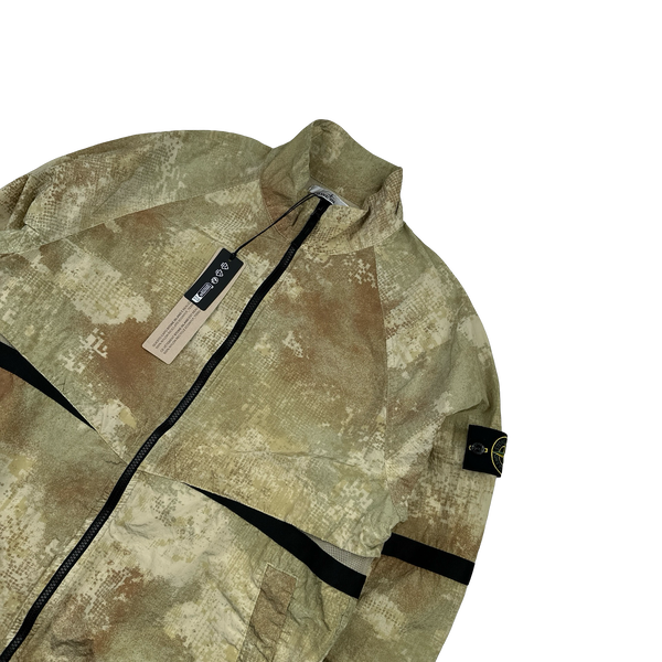 Stone Island 2024 Green Dissolving Grid Camo Windbreaker - Large