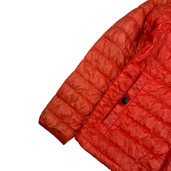 Stone Island Red Garment Dyed Puffer Jacket - Large