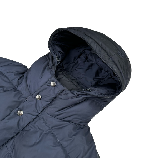 Prada Navy Triangle Logo Plaque Zipped Puffer Jacket - XXL