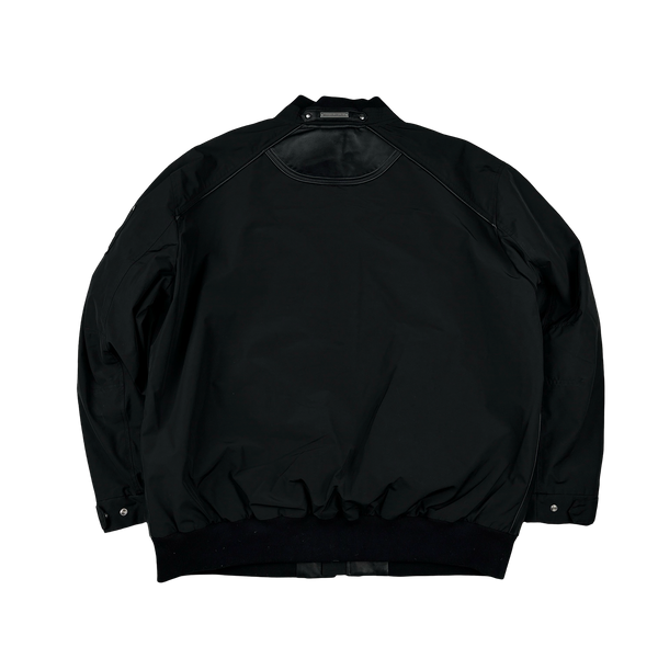 Moose Knuckles Black Leather Lined Bomber Jacket - XL