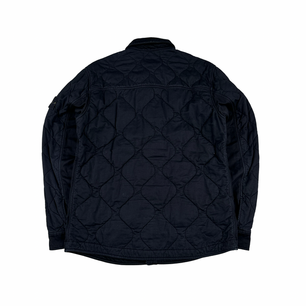Stone Island Navy Cotton Quilted Overshirt - Large