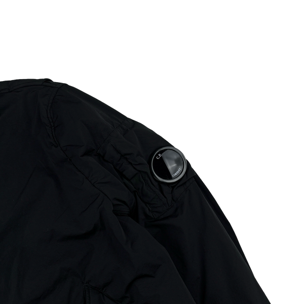 CP Company Black Nycra Fleece Lined Bomber Jacket - Large