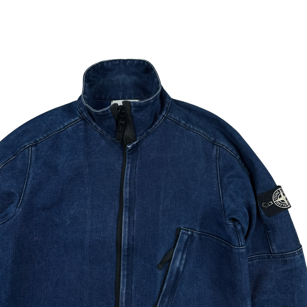 Stone Island 2016 Polypropylene Denim Zipped High Neck Jacket - Medium