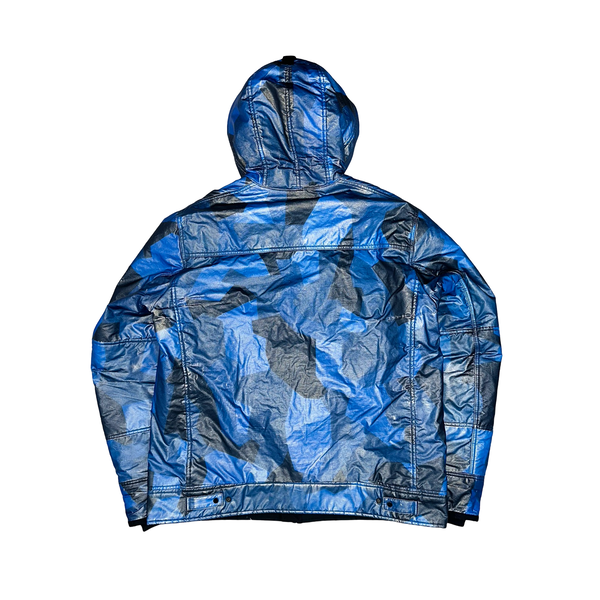 Stone Island Blue Fleece Lined Camo Reflective Jacket - XXL