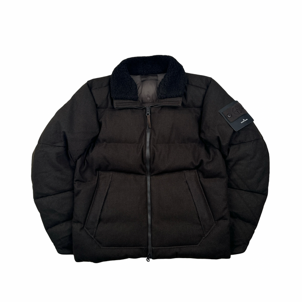 Stone Island 2021 Brown Shearling Neck SW 3L Down Filled Ghost