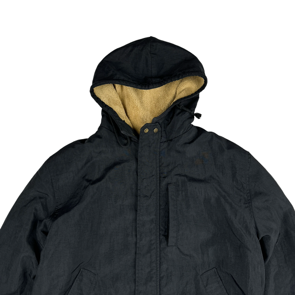 CP Company 1995 Thick Nylon Vintage Fleece Lined Hooded Jacket - Large