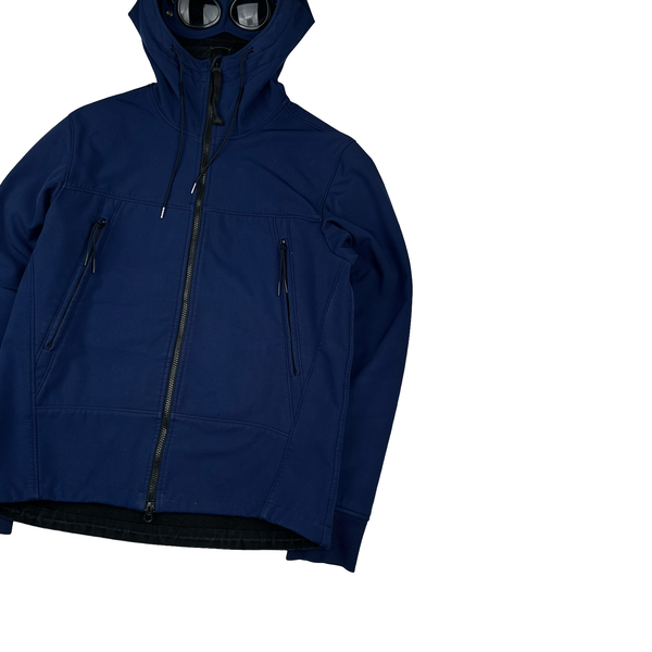 CP Company Deep Blue Soft Shell Goggle Jacket - Large