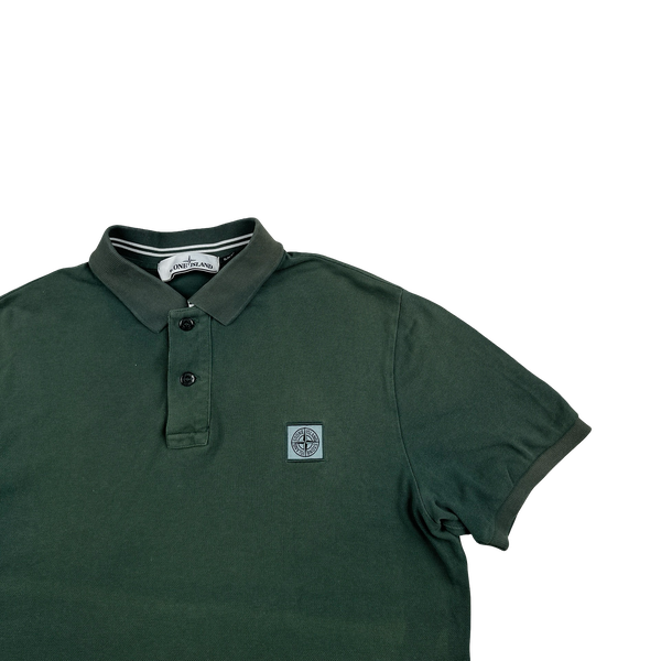 Stone Island Green Short Sleeve Polo Shirt - Large