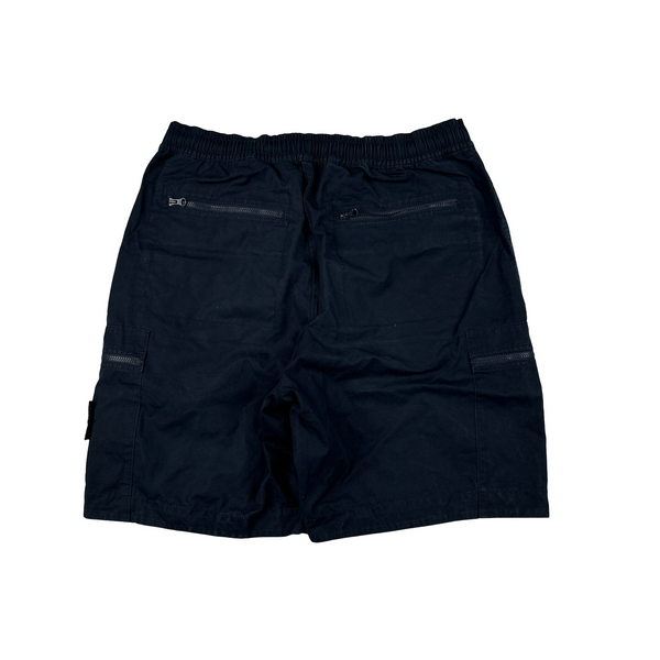 Stone Island 2024 Ghost CO Fit Navy Cargo Shorts - 32"