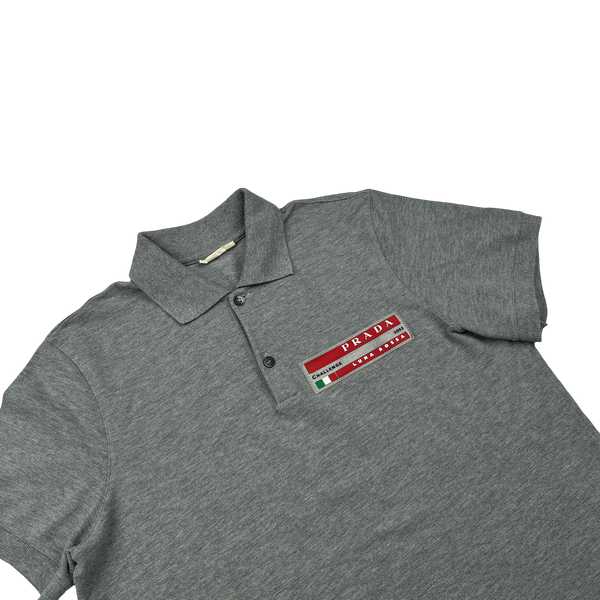 Prada Grey Luna Rossa Cotton Polo Shirt - Medium