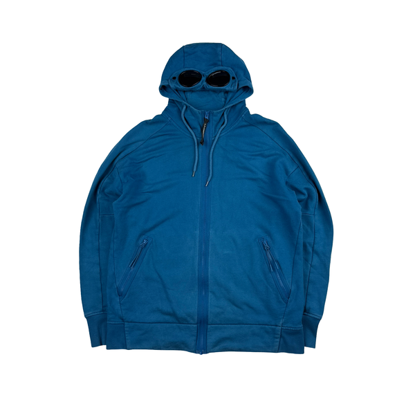 CP Company Blue Spellout Pullover Goggle Hoodie - XL