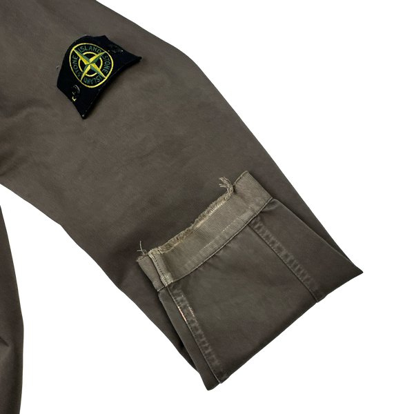 Stone Island 2006 Neon Orange Reversible Khaki Spellout Jacket - XL