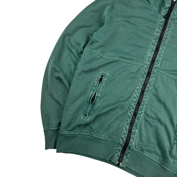 Stone Island 2013 Emerald Green Cotton Zipped Hoodie - Large