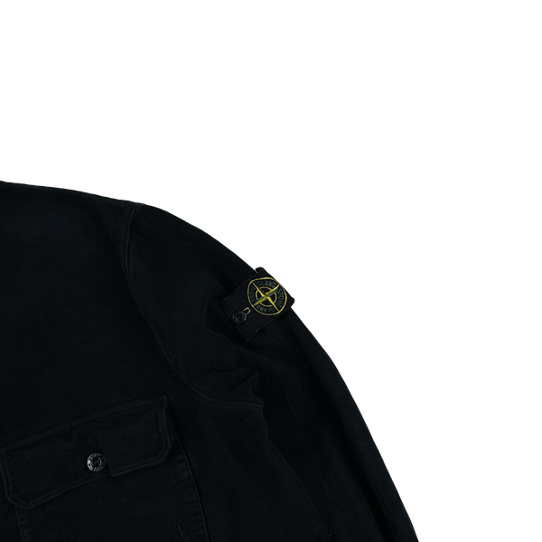 Stone Island Vintage Navy 1998 Moleskin Cotton Overshirt - Large