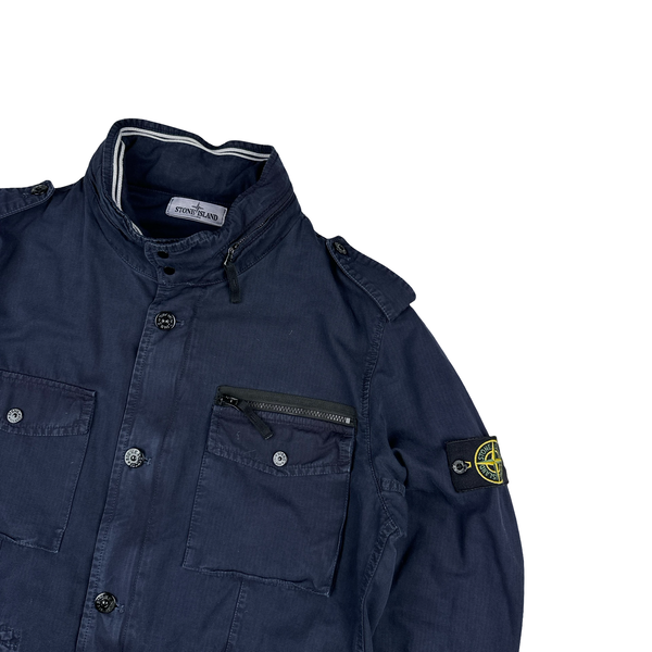 Stone Island 2012 Navy Army Tex Cotton Multi Pocket Field Jacket - XXL