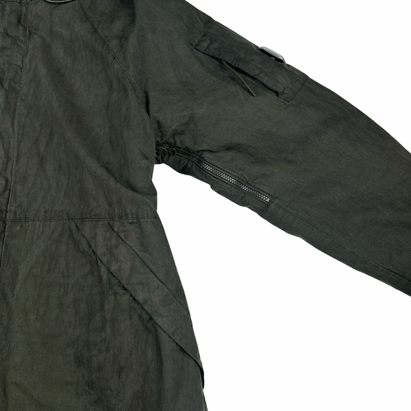 CP Company 50 Fili Khaki Double Lined Long Fish Tail Jacket - Medium