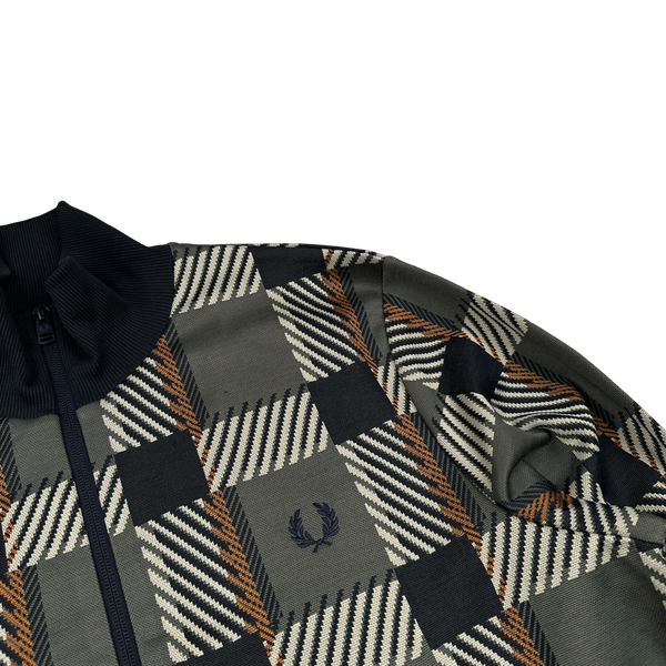 Fred Perry Checked Patterned Zipped Track Top - Medium