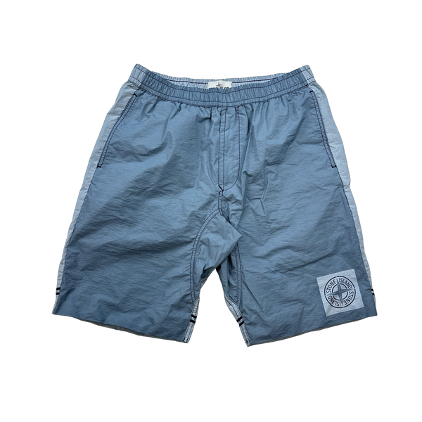 Stone Island 2019 Blue Nylon Compass Summer Shorts - 33"
