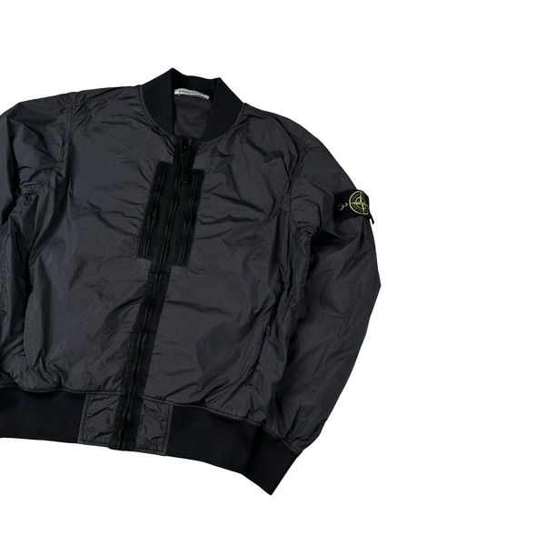 Stone Island 2017 Black Garment Dyed Crinkle Reps Jacket - Small