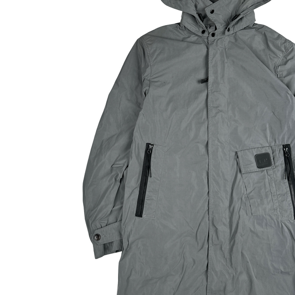 CP Company Grey Metropolis Long Zip up Jacket - Small