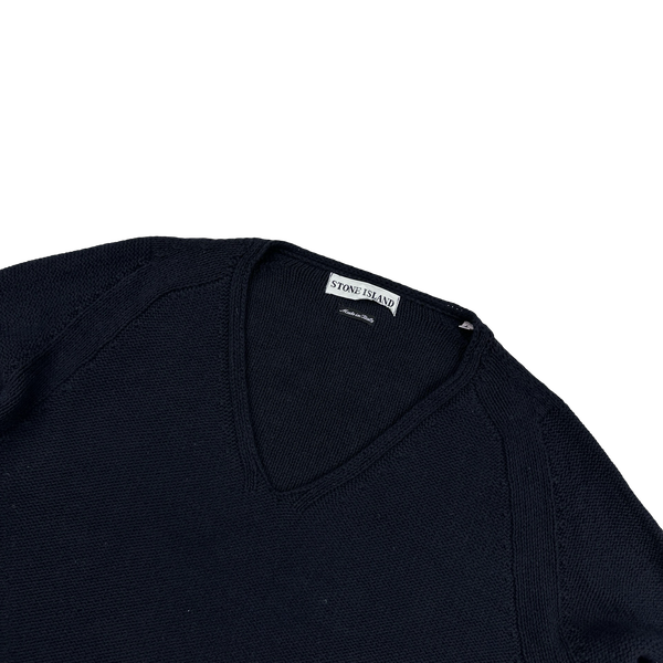 Stone Island 2002 Vintage Navy Cotton Knit - Large