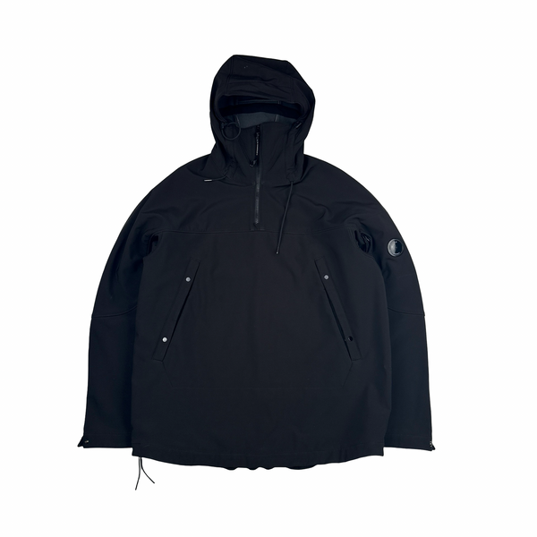 CP Company Black Fleece Lined Soft Shell Lens View Smock Jacket - Large