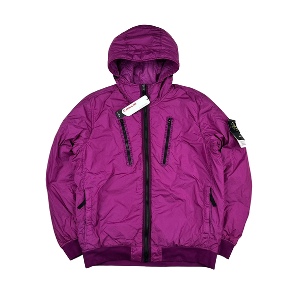 Stone Island 2022 Purple Crinkle R-NY Garment Dyed Jacket - XL