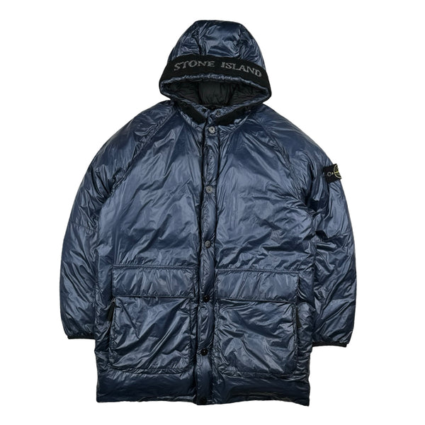 Stone Island 2018 Blue Pertex Quantum Y Down Long Puffer - Medium