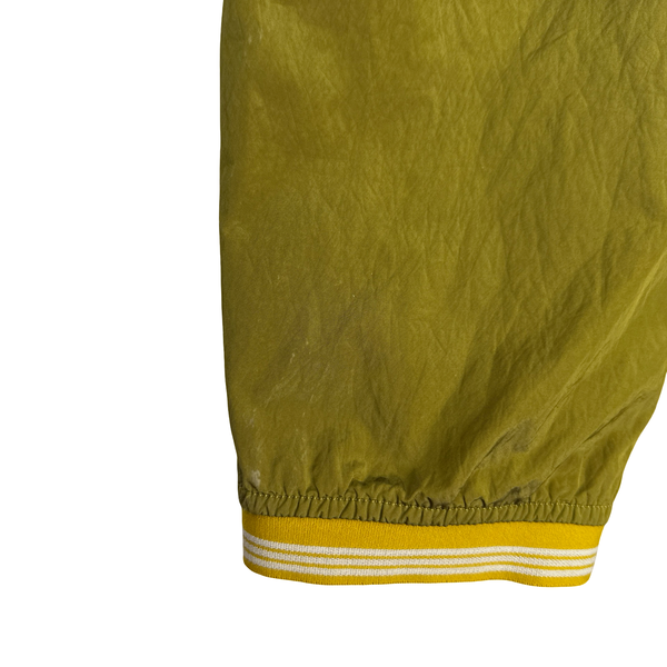 Stone Island 2004 Spellout Yellow Nylon Metal Velvet Lined Jacket - Medium