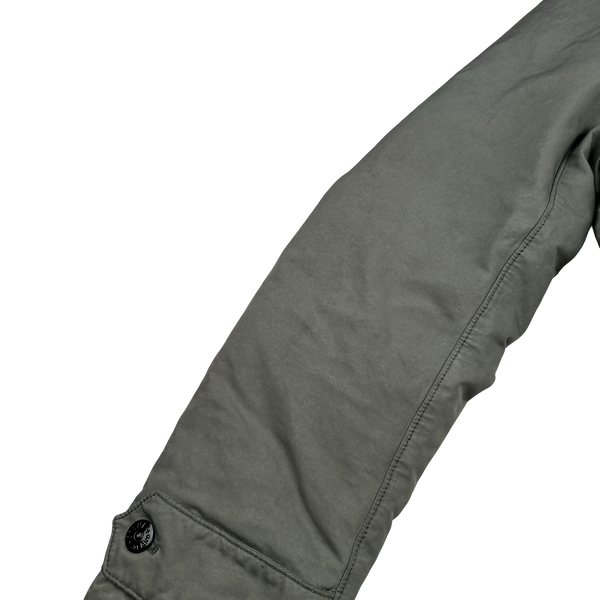 Stone Island 2015 Grey David TC Shearling Hood Down Lined Winter Jacket - XL