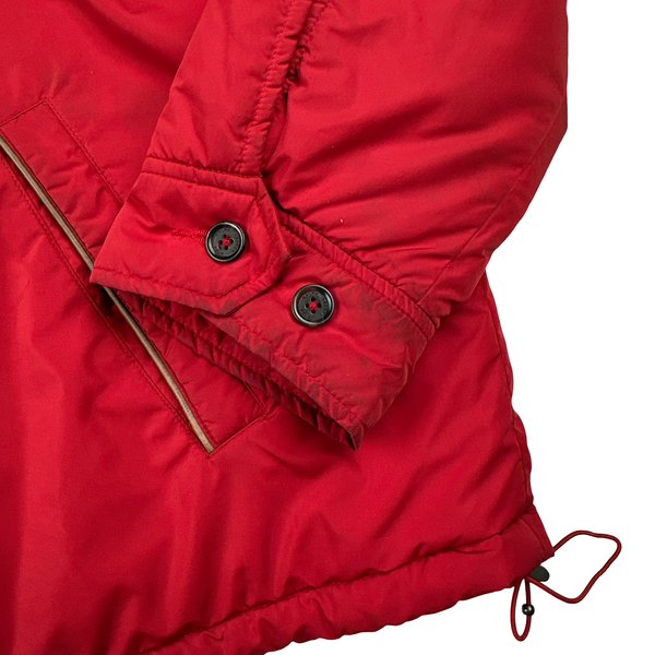 Ralph Lauren Red Cotton Lined Padded High Neck Jacket - XXL