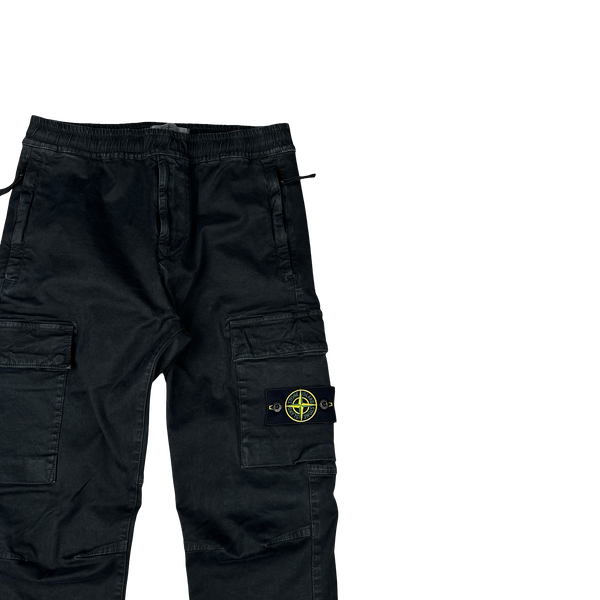 Stone Island 2022 Black RE T Cargo Trousers - Small