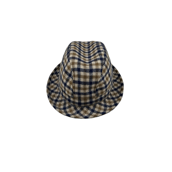 Aquascutum Vintage Wool Classic Nova Checked Trilby Hat