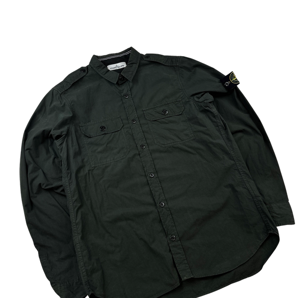 Stone Island 2015 Green Cotton Buttoned Shirt - Large