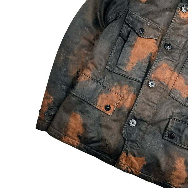 Stone Island Raso Hand Painted Tortoise Shell Camo Field Jacket - Small