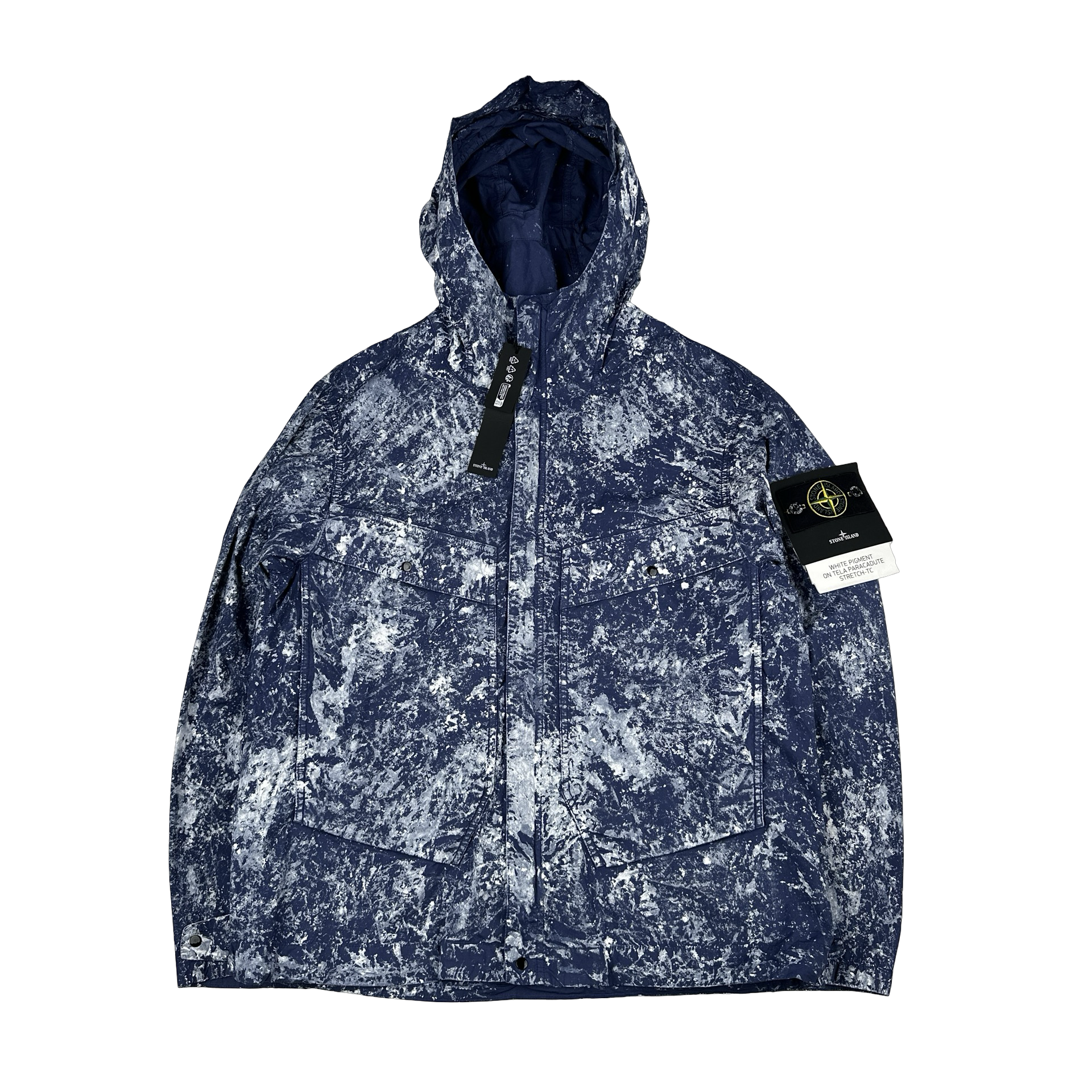 Stone Island 2025 White Pigment On Tela Paracadute Strech TC
