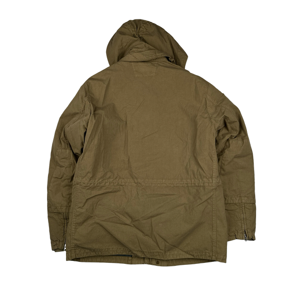 CP Company 50 Fili Down Filled Brown Goggle Jacket - Medium, Large