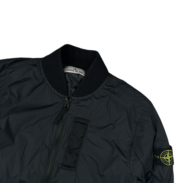 Stone Island 2024 Black Skin Touch Jacket Nylon Primaloft Bomber Jacket - Small