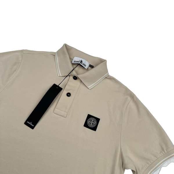 Stone Island 2025 Tan Cotton Polo Shirt - Small