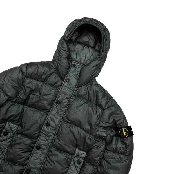 Stone Island Gun Metal Grey Garment Dyed Puffer Jacket - Large