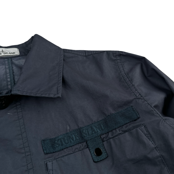 Stone Island 2022 Navy Aggressive Gommato Spellout Jacket - Medium