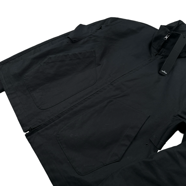 Stone Island 2022 Mac Supima 2L Black Ghost Piece Cotton Jacket - Small