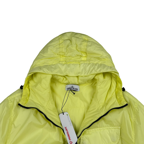 Stone Island 2022 Neon Yellow Crinkle Primaloft Lined Jacket - XL