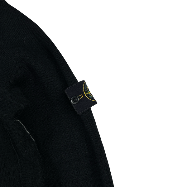 Stone Island 00s Black Wool Crewneck Knit Jumper - XL