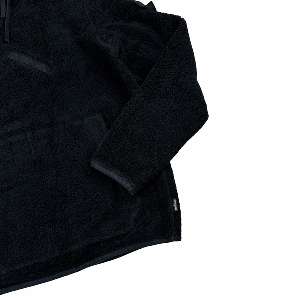 Stone Island 2017 Black Teddy Fleece Shadow Project Hoodie - Large