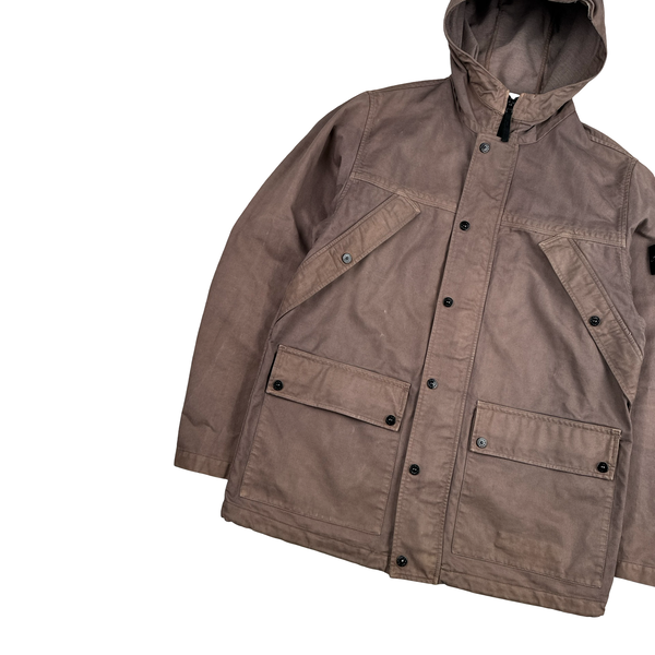 Stone Island 2012 Mauve Thick Cotton Blend Multi Pocket Overshirt Jacket - Large