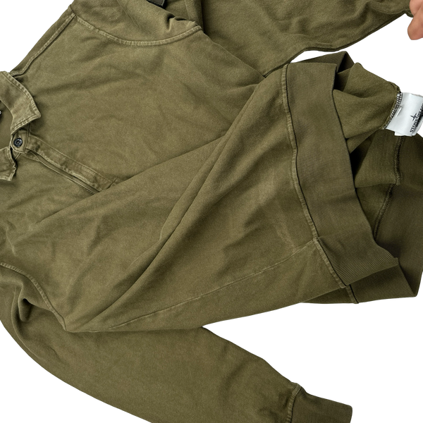Stone Island 2015 Khaki Ghost Piece Cotton Pullover Collared Polo - XL